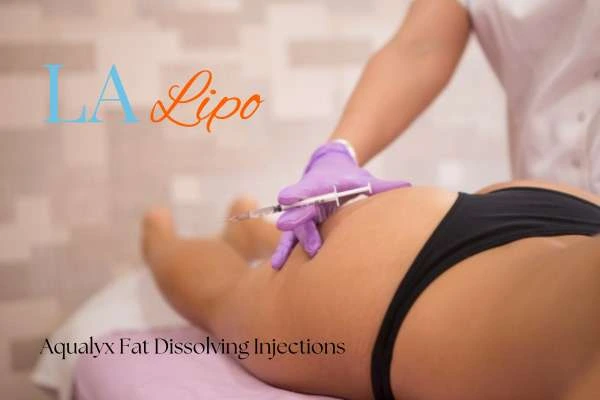 Woman having fat dissolving injections Greater London (Hackney) on thighs