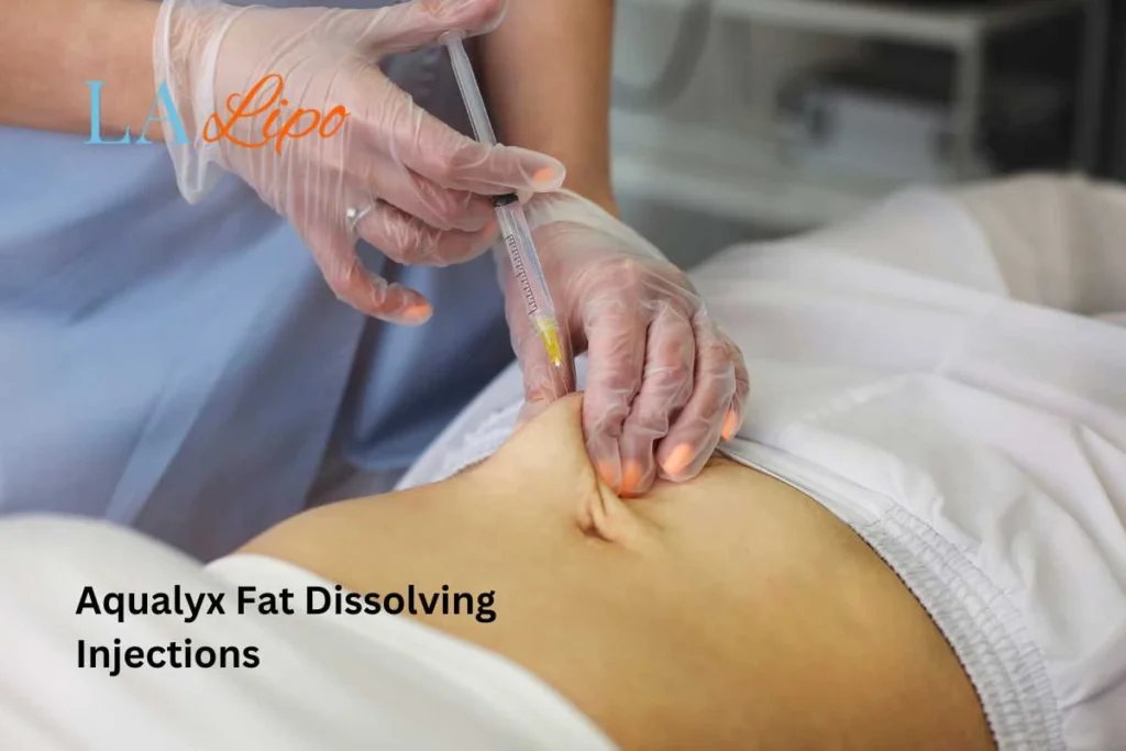 woman having fat dissolving injections Greater London (Hackney) in the stomach