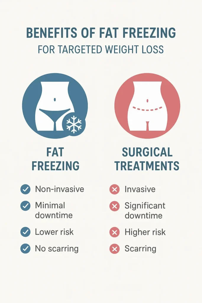 graphic showing the benefits of fat freezing Greater London (Hackney)