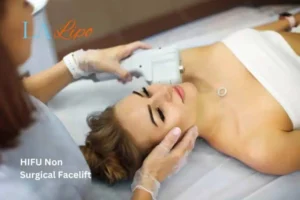 Woman having Hi-Fu to reduce wrinkles Greater London (Hackney).